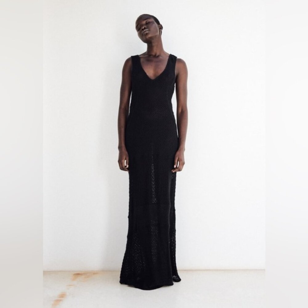Zara Openwork Knit Maxi Dress